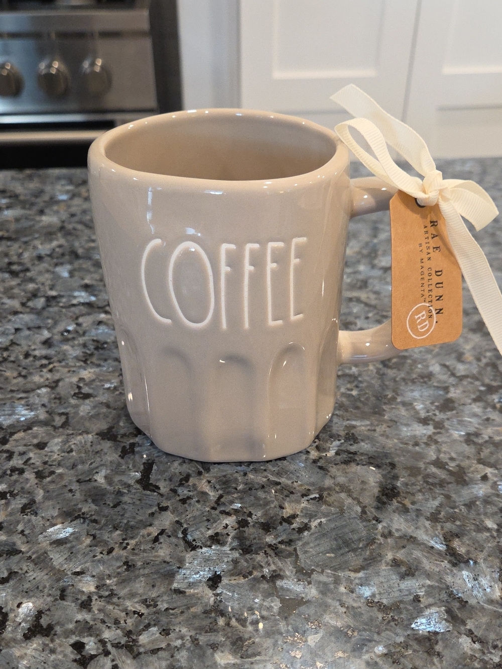 Rae Dunn COFFEE Mug in Taupe Ceramic